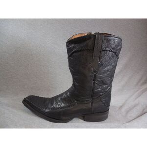 Innovations Boots Men Sz 27 Mex 8‎ Mid Calf Low Heel Black Leather Cowboy